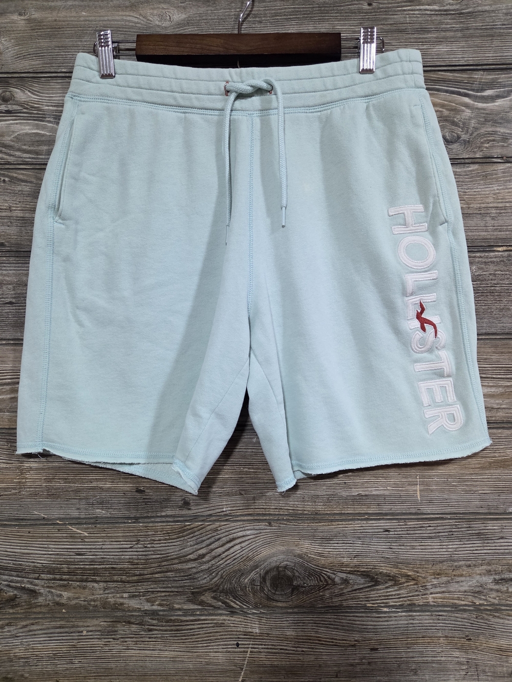 Hollister Mint Green Logo Fleece Lounge Shorts Drawstring, Pockets Size Small - Picture 2 of 9